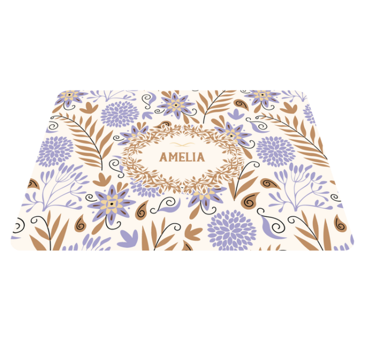 Tappeto vinile fiori motivo fiori vintage dipinti a mano - TenStickers