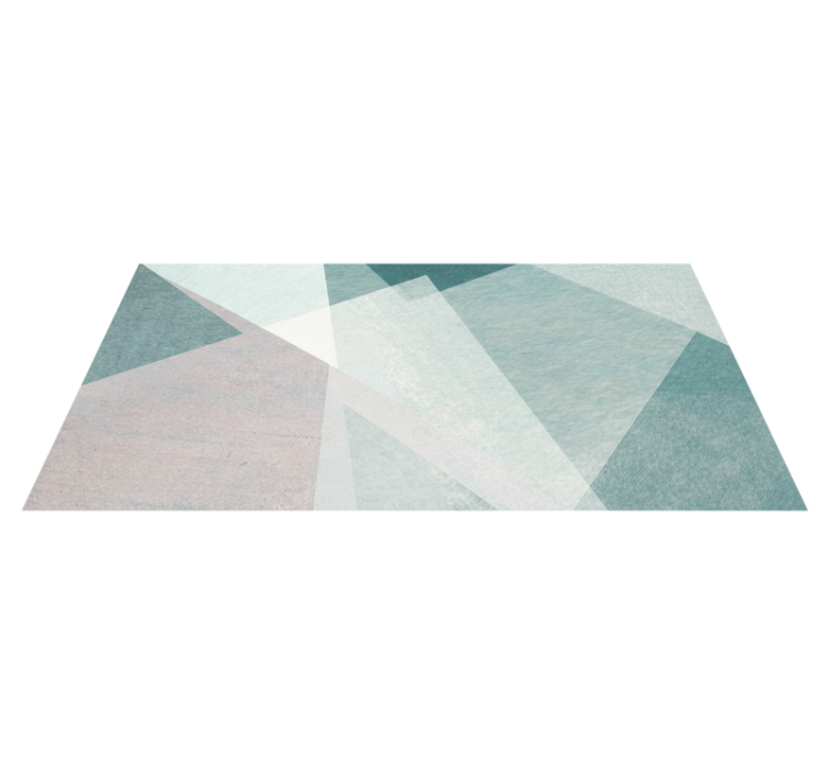 Tappeto vinile geometrico sovrapposizioni pastello teal - TenStickers