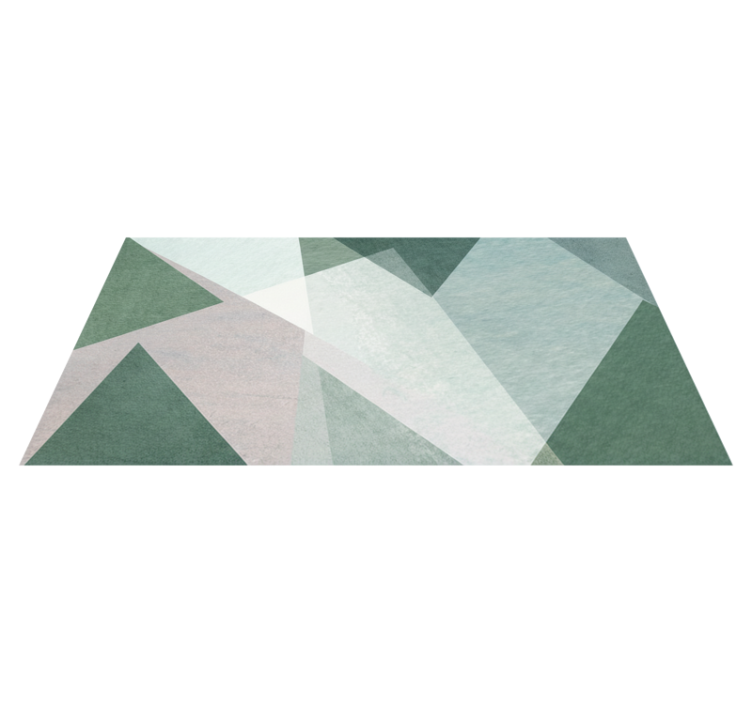 Tappeto vinile geometrico sovrapposizioni verde salvia - TenStickers