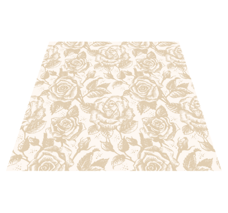 Tappeto vinile sala da pranzo rose vintage beige - TenStickers