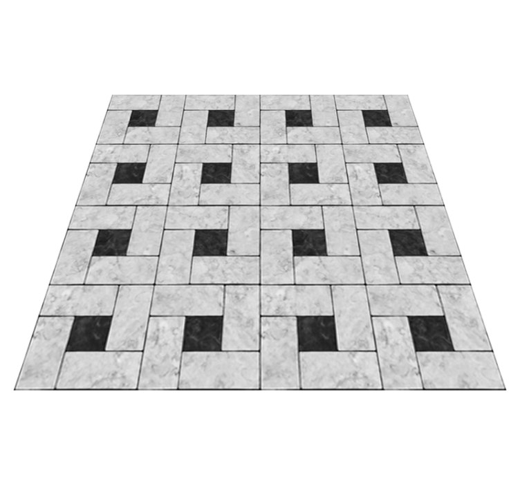 Tappeto vinile sala da pranzo piastrelle grigie - TenStickers