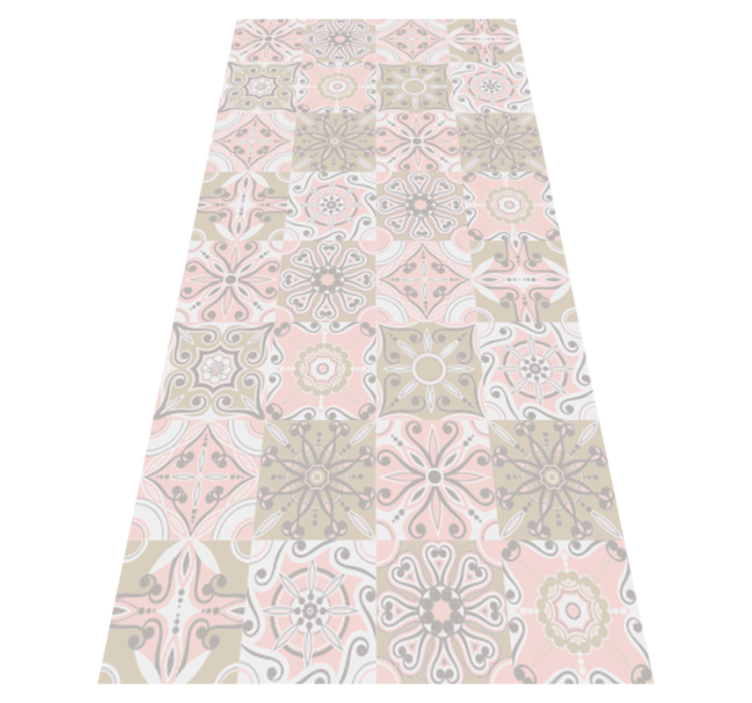Tappeto pvc cucina piastrelle rosa e grigie - TenStickers