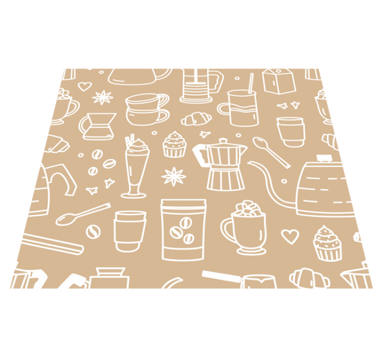 Tappeto pvc cucina motivo tazze e bicchieri - TenStickers