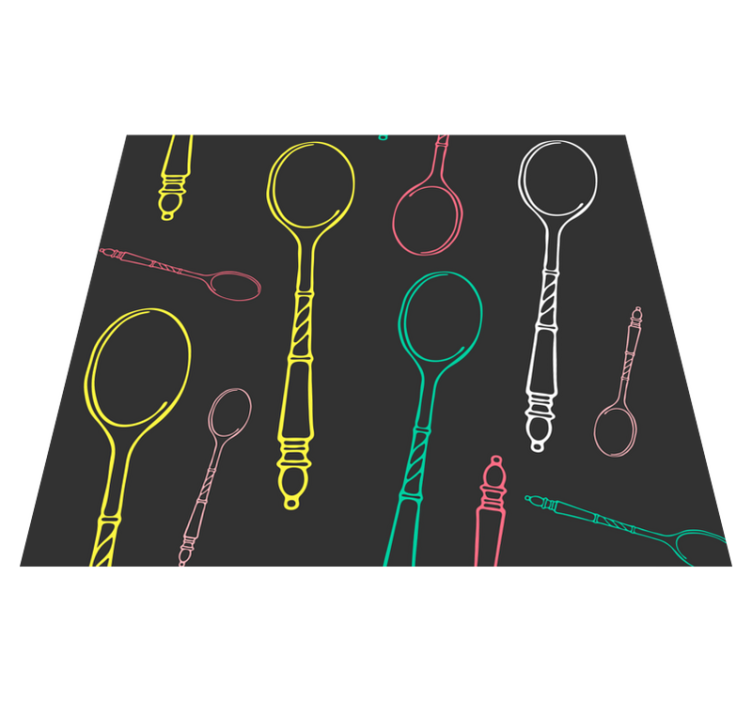 Tappeto pvc cucina cucchiai multicolori - TenStickers