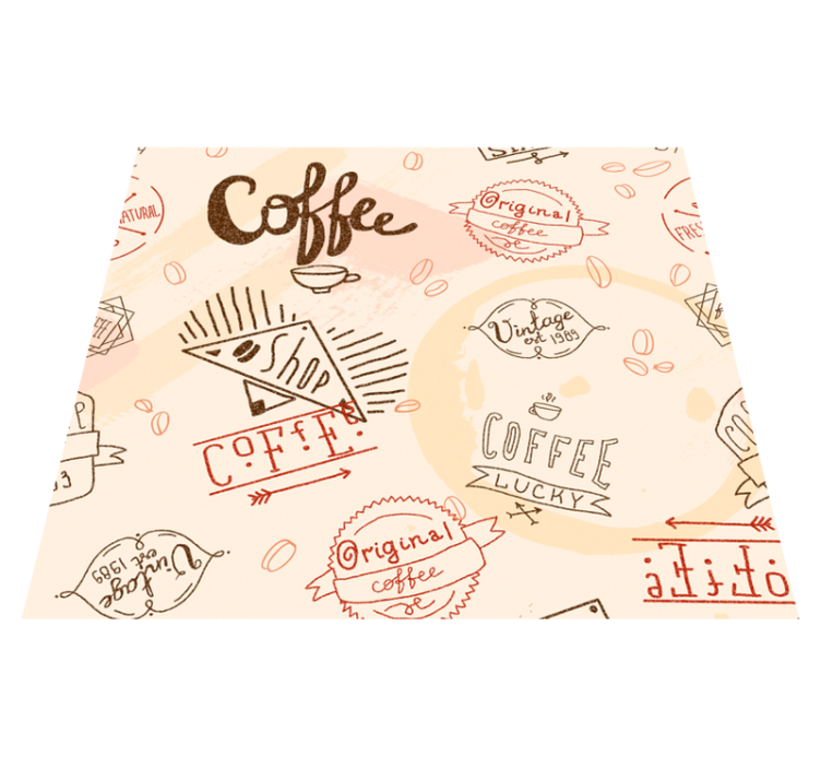 Tappeto pvc cucina icone del caffè - TenStickers