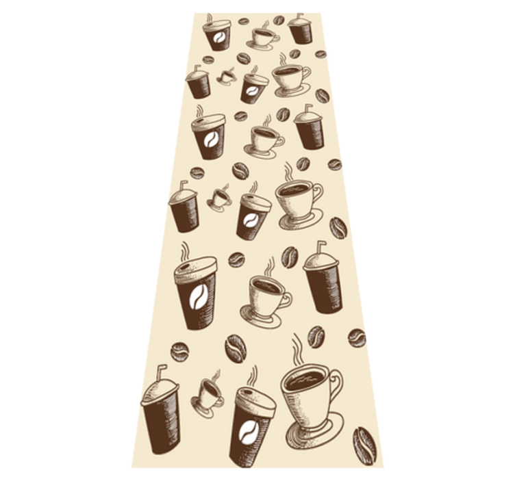 Tappeto pvc cucina con motivo chic tazzine caffè - TenStickers