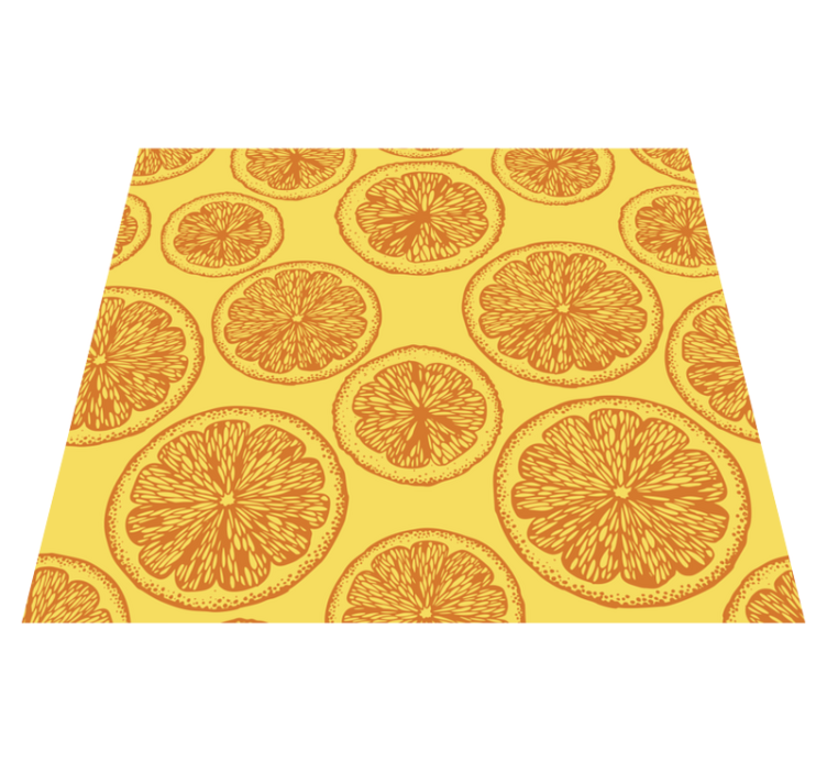 Tappeto pvc cucina motivo arancione disegnato a mano - TenStickers
