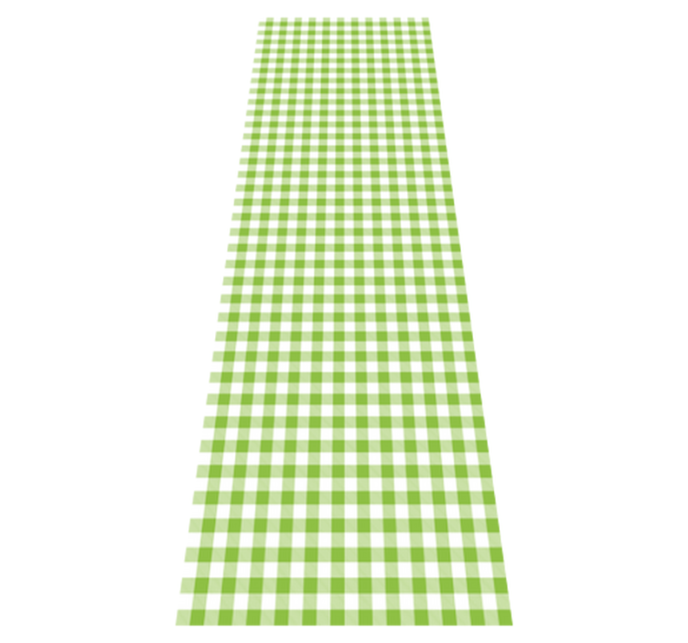 Tappeto pvc cucina design a quadri verdi - TenStickers