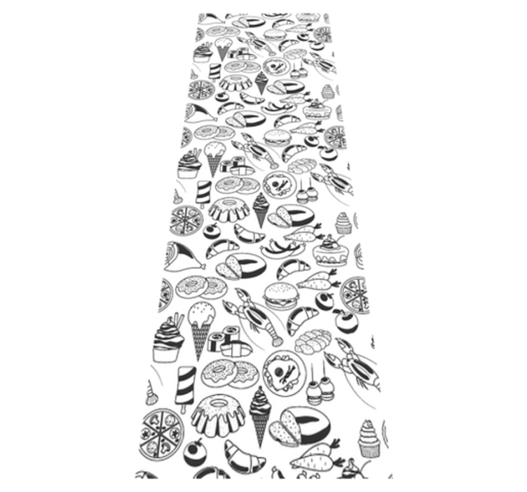 Tappeto pvc cucina motivo doodle cibo - TenStickers