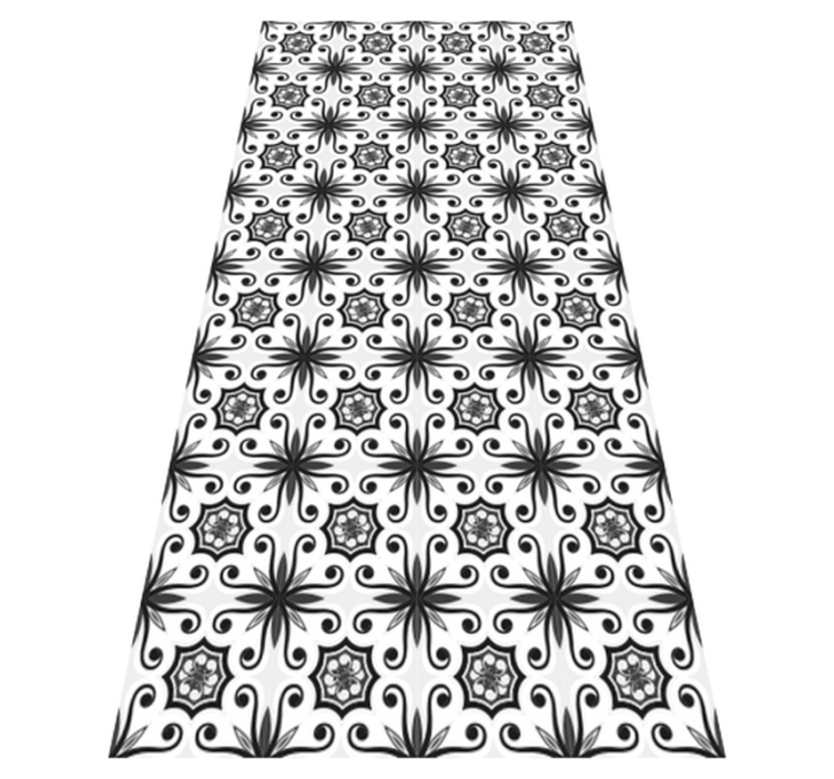 Tappeto pvc cucina piastrelle nere vintage - TenStickers