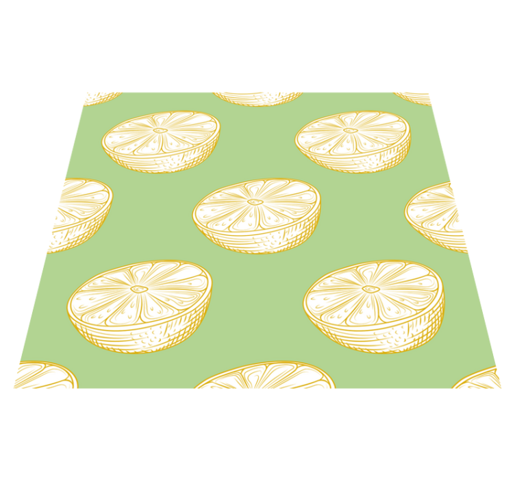 Tappeto pvc cucina limone disegnato a mano - TenStickers