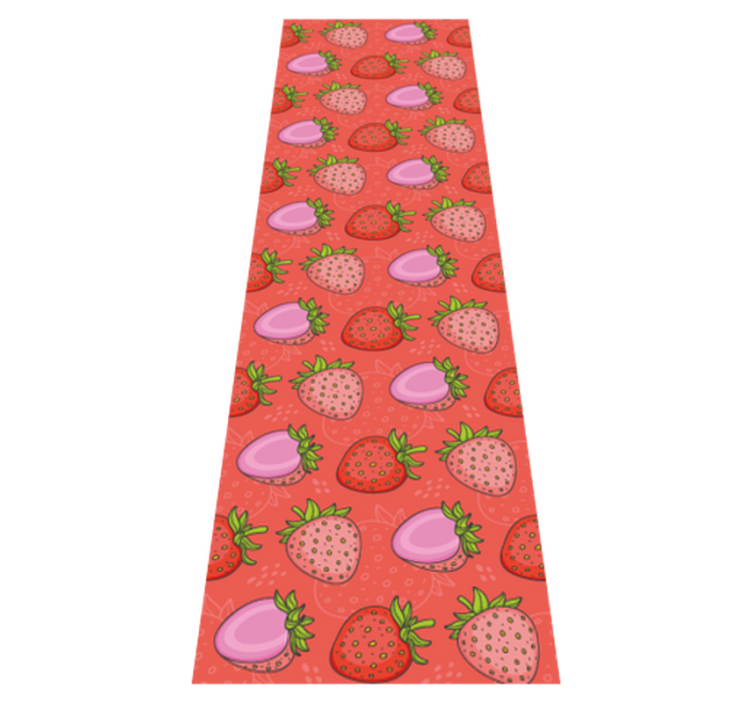 Tappeto pvc cucina fragole rosse e rosa senza cuciture - TenStickers