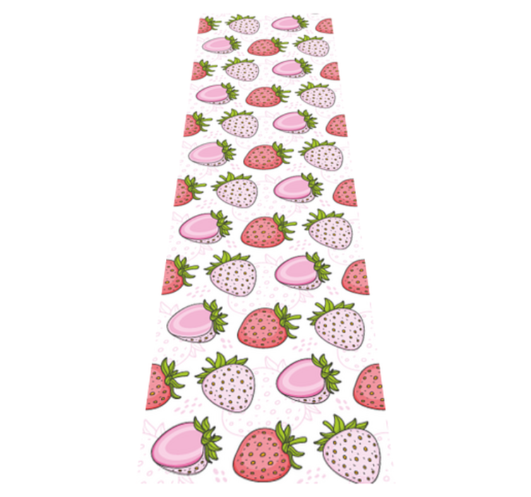 Tappeto pvc cucina fragole rosa e rosse senza cuciture - TenStickers