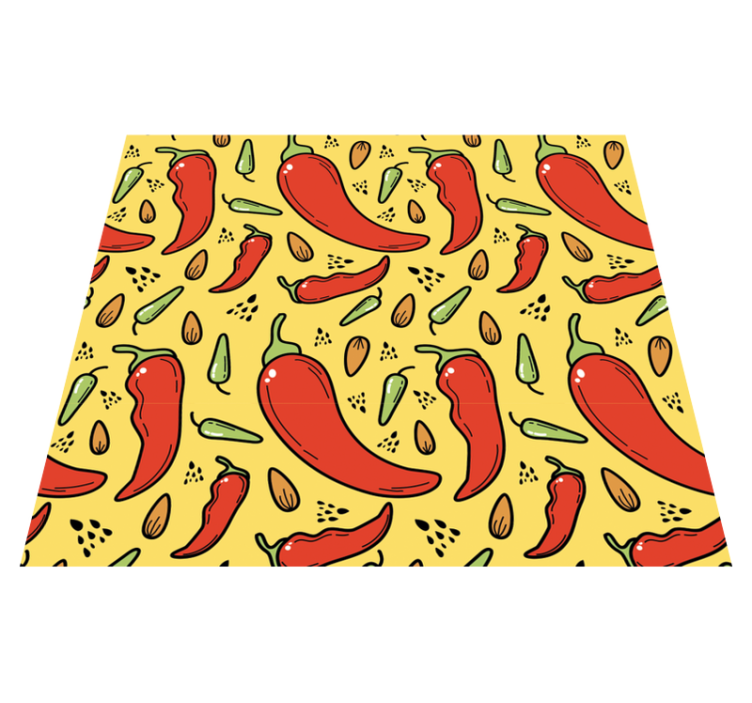 Tappeto pvc cucina peperoncino rosso e verde - TenStickers