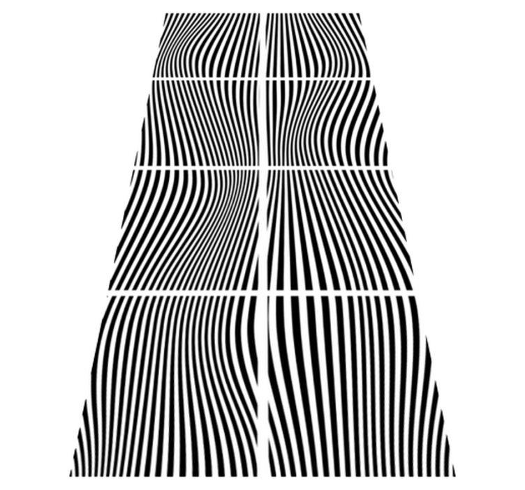 Tappeto vinile bagno quadrati con onde - TenStickers