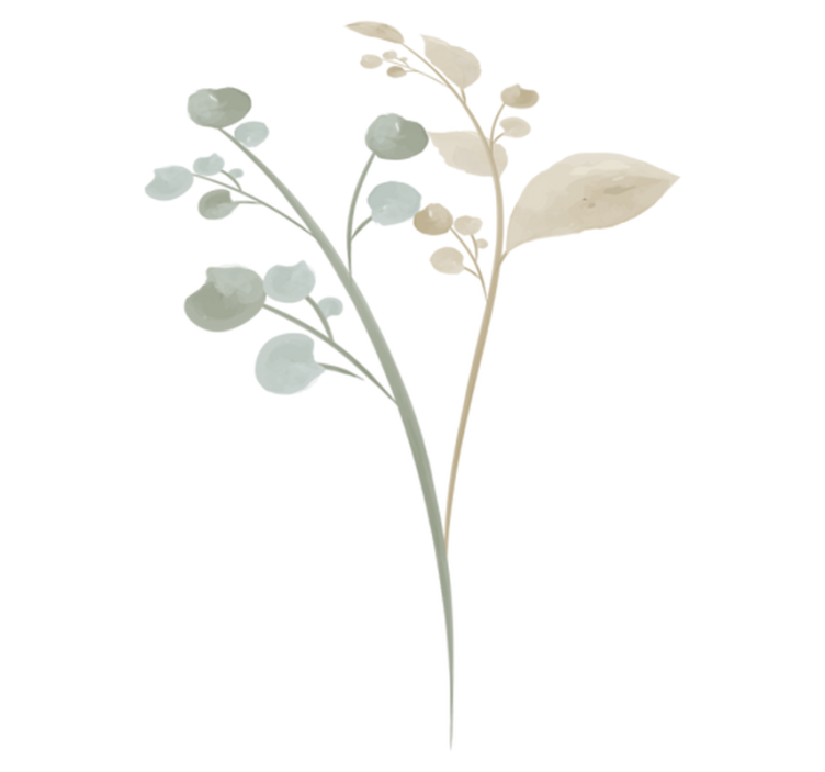 Tappeto vinile bagno acquerello ramoscello - TenStickers