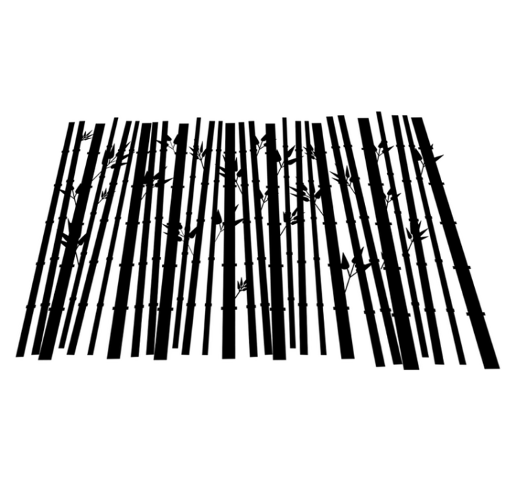 Tappeto vinile bagno piante di bambù - TenStickers