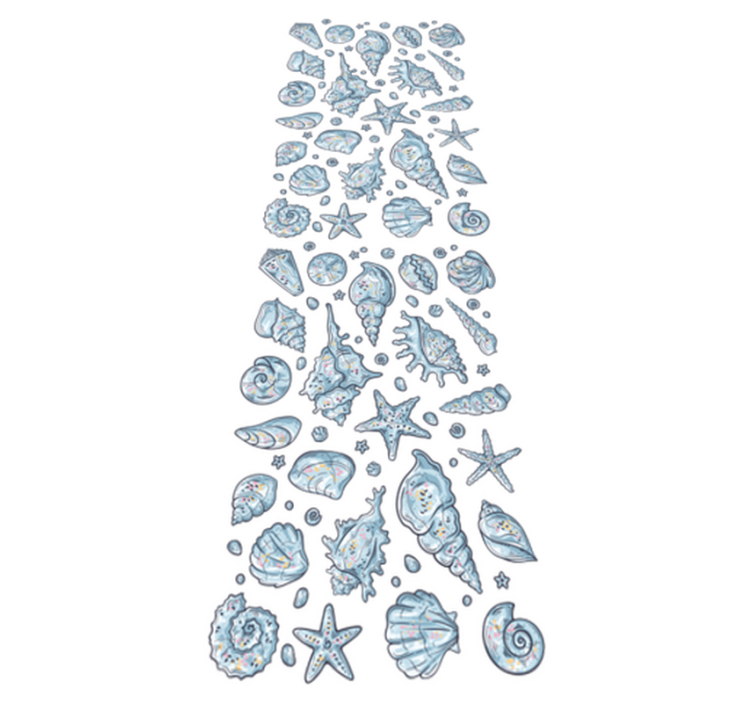 Tappeto vinile bagno schizzi di conchiglie doccia - TenStickers