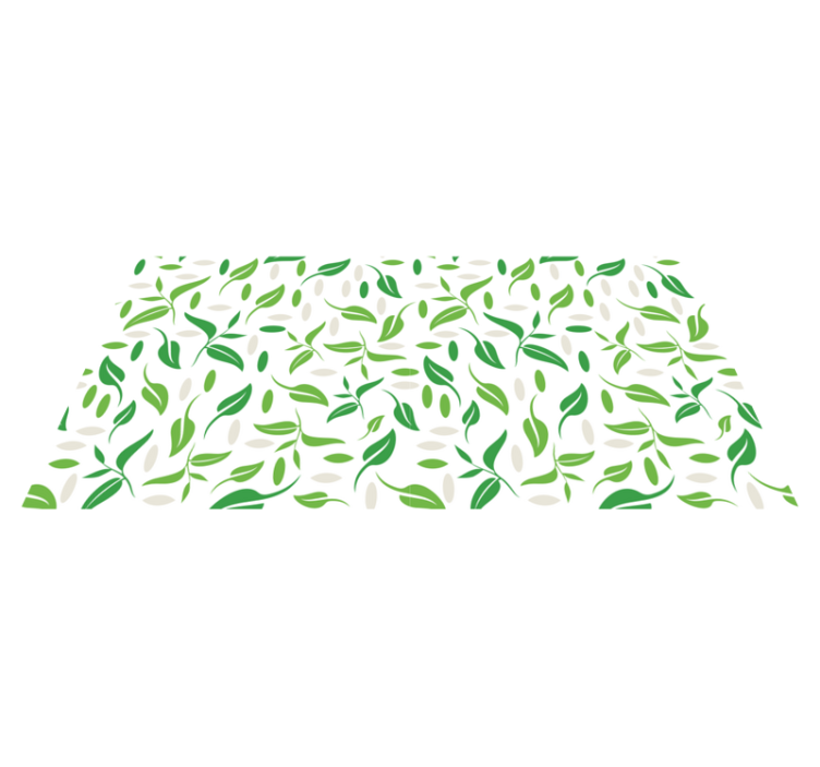Tappeto vinile fiori motivo piccole foglie verdi - TenStickers