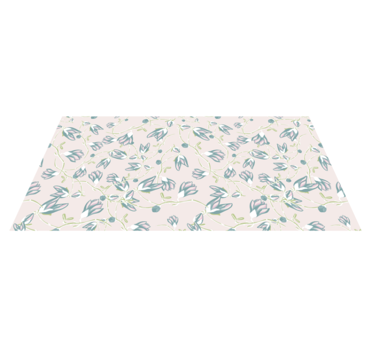 Tappeto vinile fiori motivo foglie e fiori - TenStickers