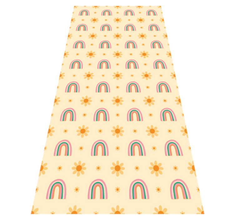 Tappeto vinile fiori fiori e arcobaleni - TenStickers