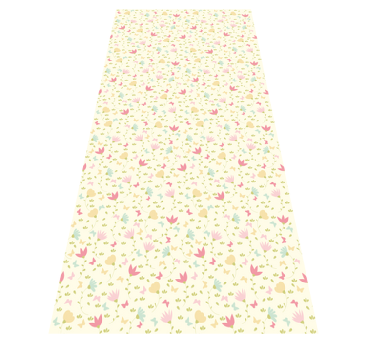 Tappeto vinile fiori fiori e farfalle - TenStickers