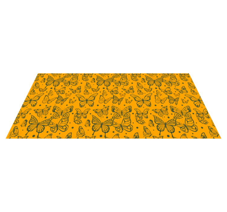 Tappeto vinile fiori sfondo piante farfalle - TenStickers