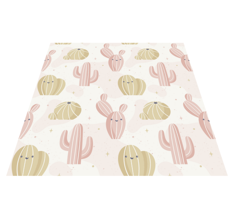 Tappeto vinile fiori motivo cactus carino - TenStickers