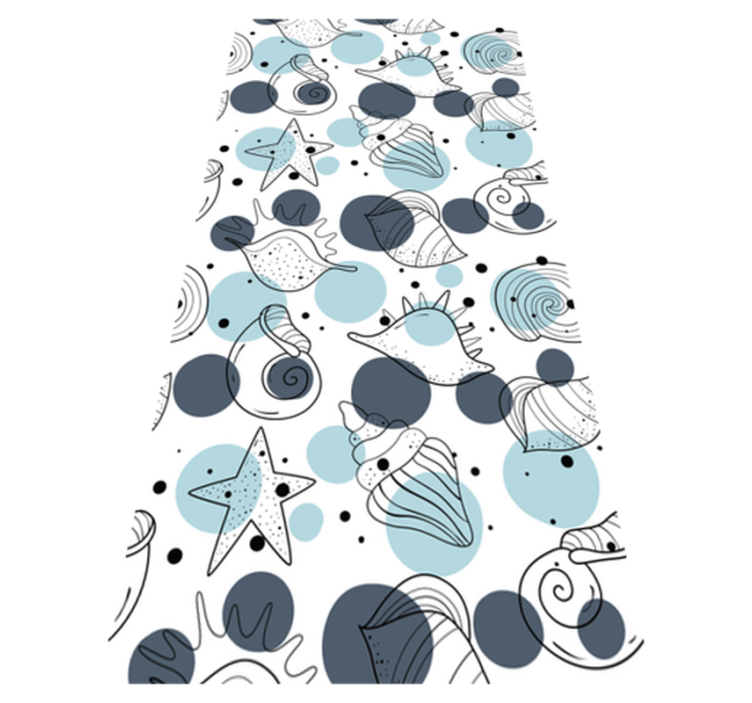 Tappeto vinile fiori motivi conchiglia eleganti - TenStickers