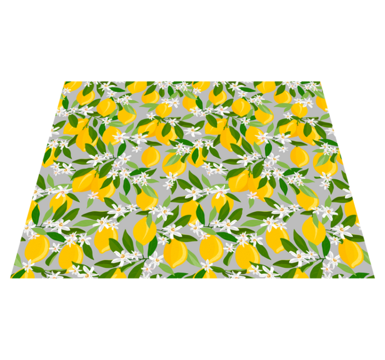 Tappeto vinile fiori motivo fiori di limone - TenStickers