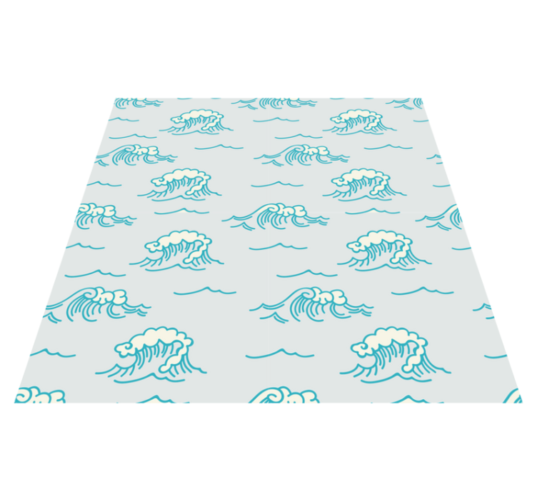 Tappeto vinile fiori design a onde - TenStickers