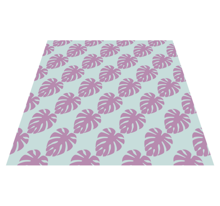 Tappeto vinile fiori stampa a motivo foglie - TenStickers