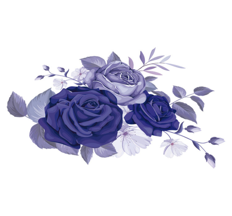 Tappeto vinile fiori rose viola eleganti - TenStickers