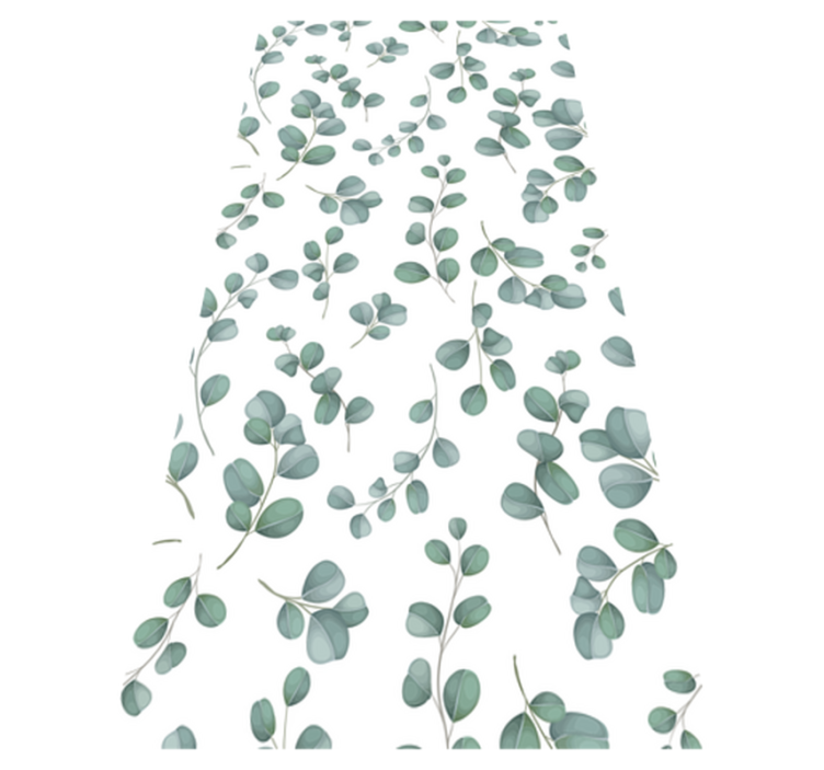 Tappeto vinile fiori design eucalipto verde - TenStickers