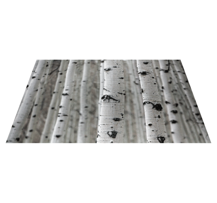 Tappeto vinile fiori scena foresta di betulle - TenStickers