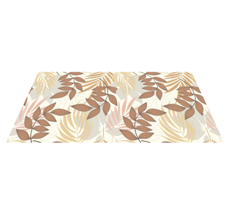 Tappeto vinile fiori ispirazione foglie eleganti - TenStickers