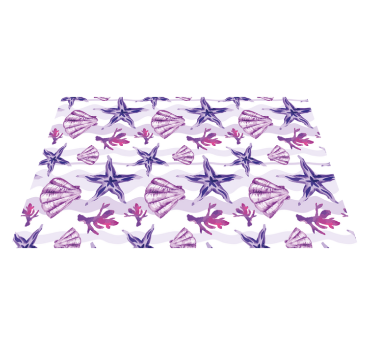 Tappeto vinile fiori motivo conchiglia corallina - TenStickers