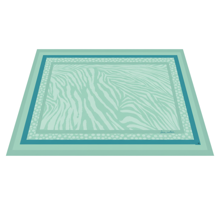 Tappeto in vinile soggiorno motivo zebra menta - TenStickers