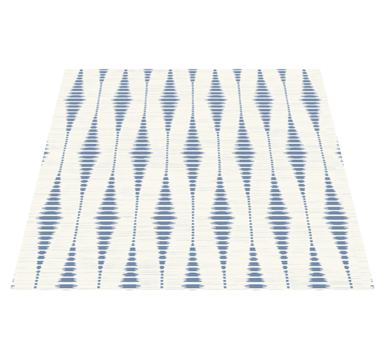 Tappeto vinile geometrico rabaul ikat blu e beige - TenStickers