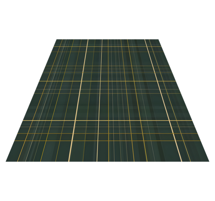 Tappeto vinile geometrico motivo scozzese verde scuro - TenStickers