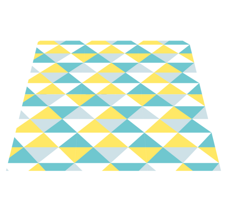 Tappeto vinile geometrico giallo e blu - TenStickers
