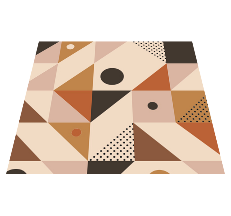 Tappeto vinile geometrico patchwork marrone - TenStickers