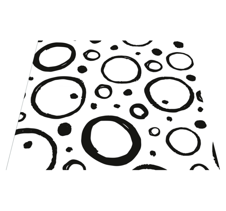 Tappeto vinile geometrico design circolare bianco e nero - TenStickers