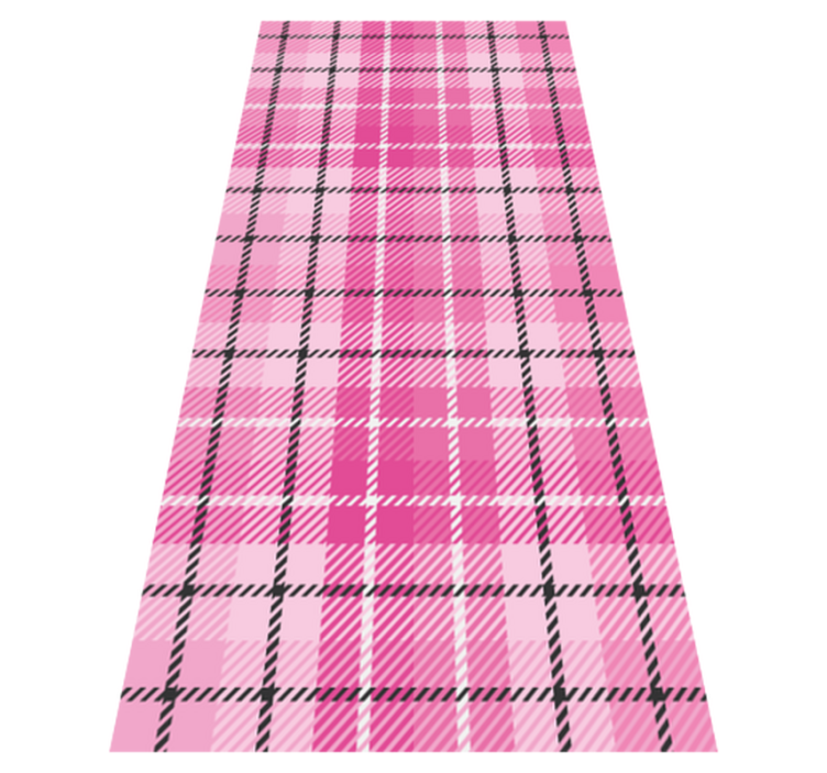 Tappeto vinile geometrico tartan rosa e nero - TenStickers