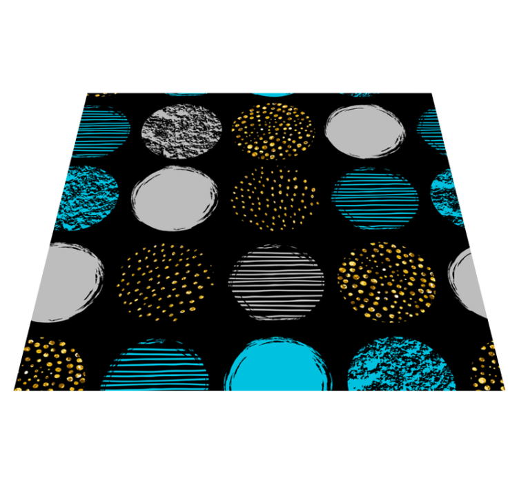 Tappeto vinile geometrico a pois su sfondo nero - TenStickers