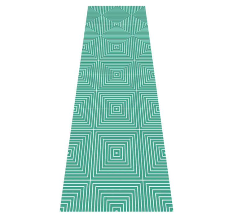 Tappeto vinile geometrico motivo quadrati verdi - TenStickers