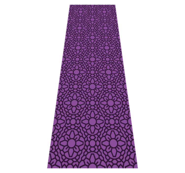 Tappeto vinile geometrico fiori circolari viola - TenStickers