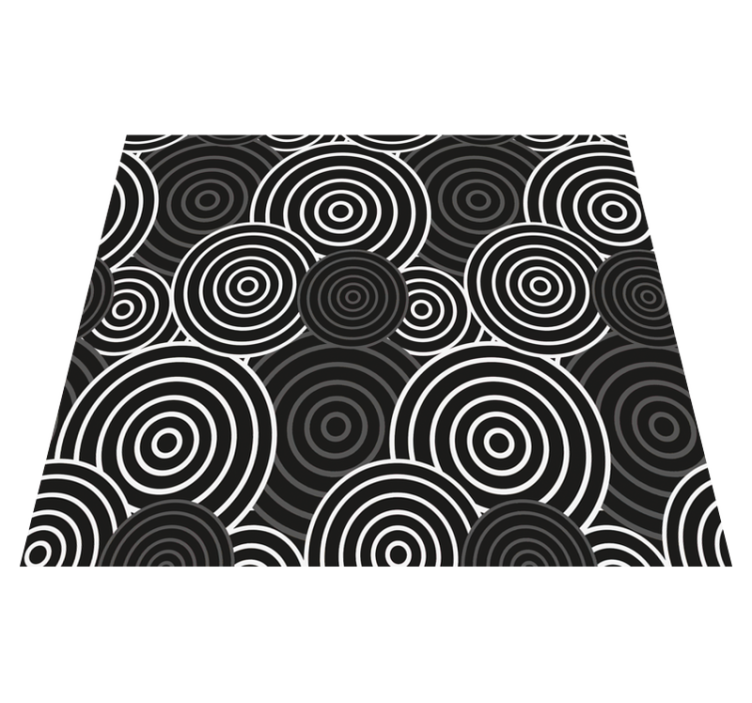 Tappeto vinile geometrico cerchio nero su sfondo - TenStickers