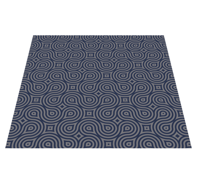 Tappeto vinile geometrico forme geometriche blu - TenStickers