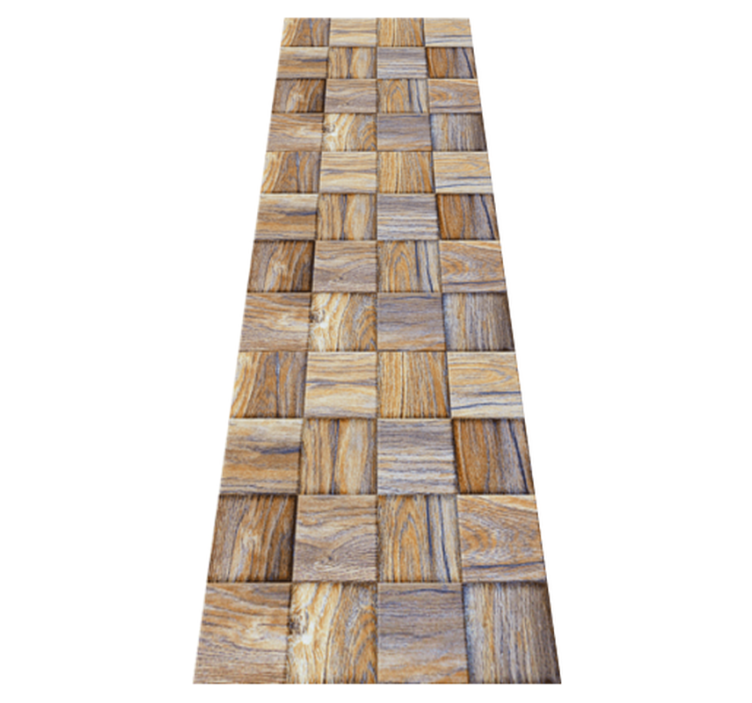 Tappeto vinile geometrico mosaico legno anni '80 - TenStickers